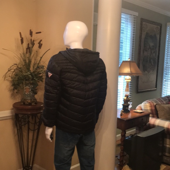 Guess Men’s Puffer Jacket XL Black-Grey - Picture 4 of 15